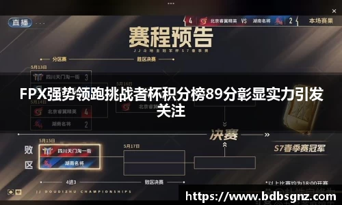 FPX强势领跑挑战者杯积分榜89分彰显实力引发关注